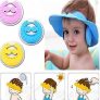 Dazzle adjustable baby bath shower cap with ear shields easy hair wash cap blue