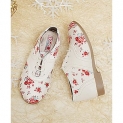 D’Chica Flower Printed Shoes – White