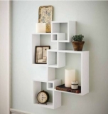 Decorhand Wall Mount Set of 4 White Wall Shelves Storage