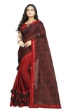 Ejoty Fashion  Floral Print Bollywood Lycra Blend Saree