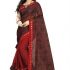 Lake Prints  Self Design Bollywood Net Saree  (Red)