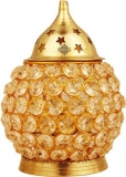 IndianArtVilla Brass Crystal Matka Design Diya, 14 Cm