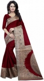 Ishin  Printed Kalamkari Art Silk Saree  (Maroon)