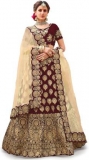 Embroidered Semi Stitched Lehenga, Choli and Dupatta Set