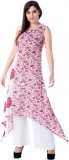 Women Floral Print Trail Cut Kurta  (Pink)