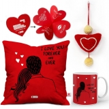 Indigifts Cushion, Mug, Showpiece, Soft Toy, Greeting Card Gift Set