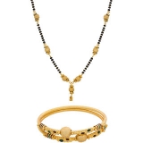 Luxor Maroon and green Gold Plated Contemporary Bangles