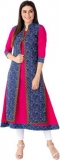 M&D  Casual Printed Women Kurti  (Blue)