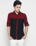 Ojass  Men Solid Casual Spread Shirt