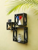 Onlineshoppee Wooden Wall Shelf  (Number of Shelves – 3, Black)