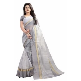 Pari Designerr Multi Color Striped PolyCotton Saree With Blouse