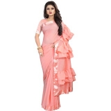 Pari Designerr Peach Color Ruffle Saree With Blouse