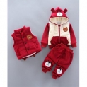 Patch Full Sleeves Hooded Jacket With Jacket & Pants