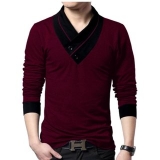 SEVEN SEA BRAND V -NECK FULL SLEEVES T-SHIRTS MAROON