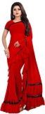 Self Design Fashion Georgette Saree  (Red)