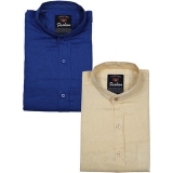 Spain Style CHINESE Collar Casual Slim fit Shirts (Pack Of 2)