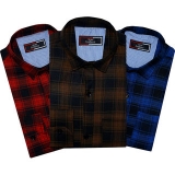 Spain Style Pack Of 3 Checkered Casual Slim fit Shirts