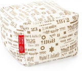 Large Square Cotton Canvas Abstract Printed Ottoman