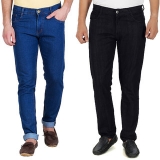 Stylox Men’s Blue Black Slim Fit Jeans
