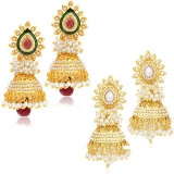 Sukkhi Gold Plated Alloy Jhumkis For Women (Set of 2)