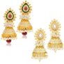 Sukkhi Gold Plated Alloy Jhumkis For Women (Set of 2)