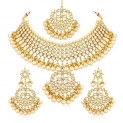 Only at Rs.439 Sukkhi Gold Plated Kundan Pearl Fancy Choker Necklace Set Traditional Jewellery Set with Earrings for Women & Girls