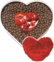 Skylofts sweet Chocolate coated Butterscotch Nutties 400gms Heart Box with A cute heart stuff toy Combo (400gms)