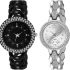 Dual White And Black Butterfly And Purple Analog Watch