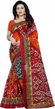 Printed Bandhej Red Kota Silk Saree