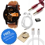 Wake Wood Black Dial Watch For Men