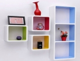 Boxy Modular Wall Shelf (Set of 6) in Multicolor Finish by Dream Arts