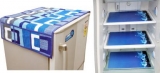 Yellow Weaves Fridge Mat & Top Cover  (Blue)