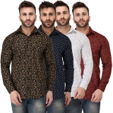 Zories Men’s Multicolor Comfort Fit Shirts (Pack Of 4)